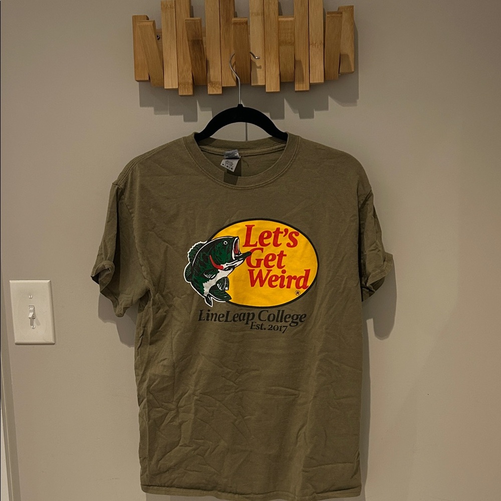 Let's Get Weird Line Leap T-Shirt - Olive Green